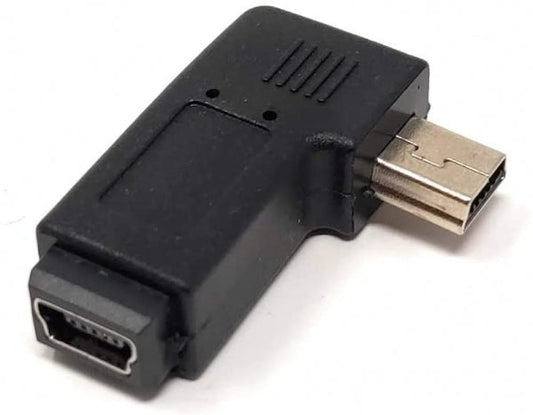 SYSTEM-S Mini USB (Female) to Mini USB (Male) 90° Right Angled USB Adapter