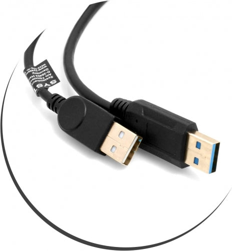 SYSTEM-S USB 3.1 cable 25 cm Type C male to 2.0 Mini B female Left Right Angled adapter in black