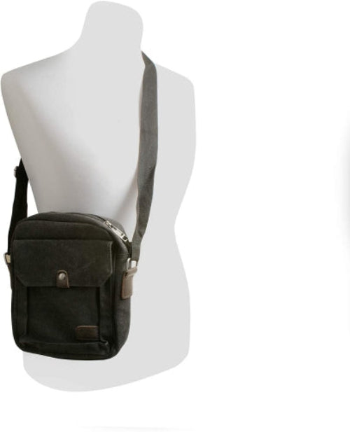 SYSTEM-S Universal Shoulder Bag with 5 Compartments, 24 cm, Black