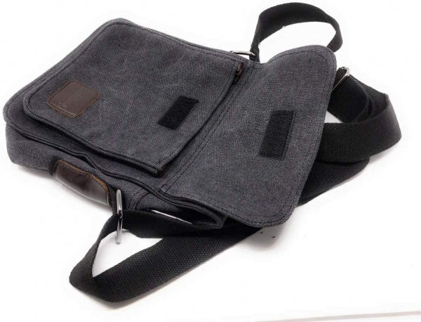 SYSTEM-S Universal Schultertasche mit 5 Fächern Umhängetasche 24 cm, Schwarz