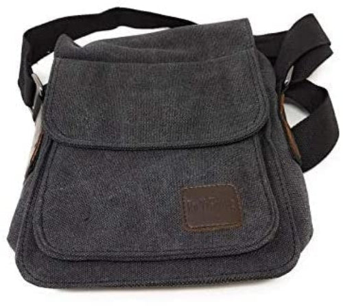 SYSTEM-S Universal Schultertasche mit 5 Fächern Umhängetasche 24 cm, Schwarz
