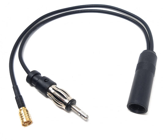 System-S DAB DAB+ Antennensplitter AM/FM und DAB Konverter Din Buchse zu DIN Stecker und SMB Stecker