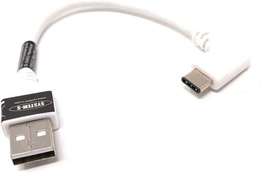 System-S USB 3.1 Type C 90° Angled Plug to USB 2.0 A Cable 10 cm