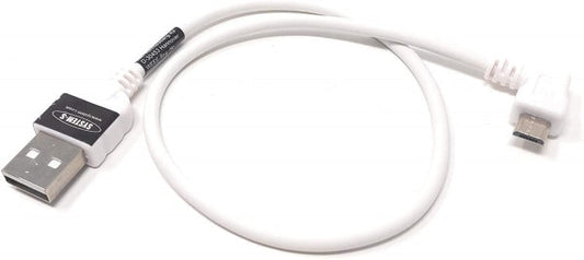 System-S USB A male to USB 2.0 Micro B male cable left angled 30 cm 
