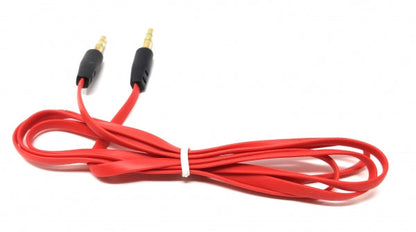 SYSTEM-S 3.5mm Klinke auf 3.5mm Klinke AUX Stereo Stecker Flachkabel 200 cm 3 Polig Rot