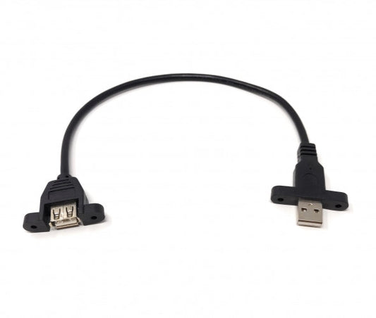 System-S USB Typ A (male) Kabel auf USB Typ A (female) Doppel Panel Mount Kabel 32cm