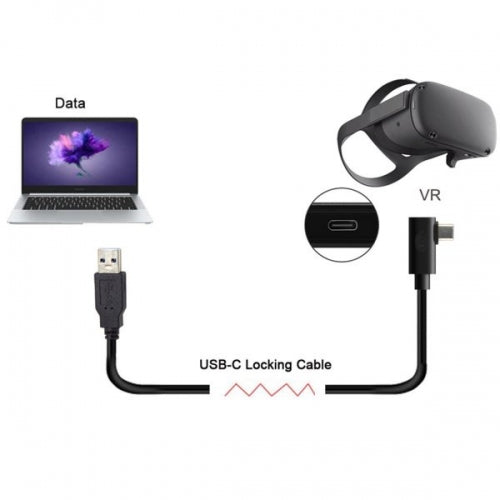 System-S USB 3.0 A (Male) zu USB Typ C 3.1 (Male) Kabel 90 Grad Gewinkelt 300cm Datenkabel Ladekabel