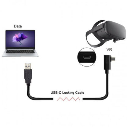 System-S USB 3.0 A (Male) zu USB Typ C 3.1 (Male) Kabel 90 Grad Gewinkelt 300cm Datenkabel Ladekabel