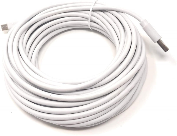 SYSTEM-S USB 2.0 Kabel 13 m Micro B Stecker zu Typ A Stecker in Weiß