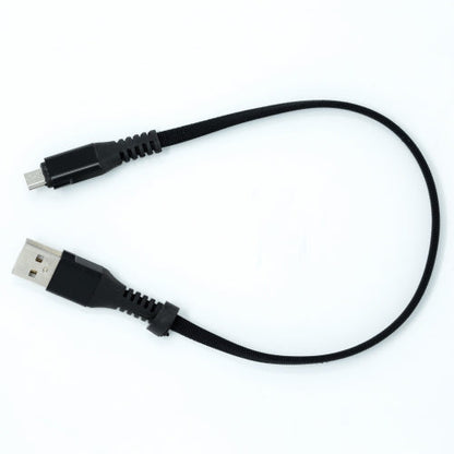 System-S USB A male to Micro USB male cable flat cable 32 cm in black