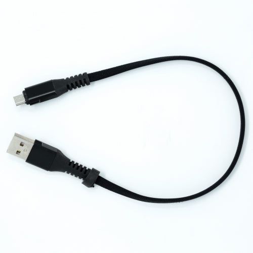 System-S USB A male to Micro USB male cable flat cable 32 cm in black