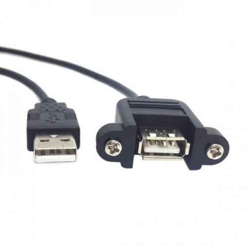 System-S USB Typ A Stecker auf USB Typ A Buchse für Panel Mount Kabel 100cm