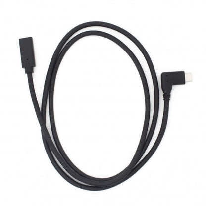 SYSTEM-S USB 3.1 Kabel 100 cm Typ C Stecker zu Buchse Winkel in Schwarz