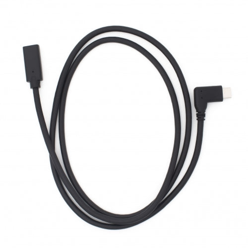 SYSTEM-S USB 3.1 Kabel 100 cm Typ C Stecker zu Buchse Winkel in Schwarz