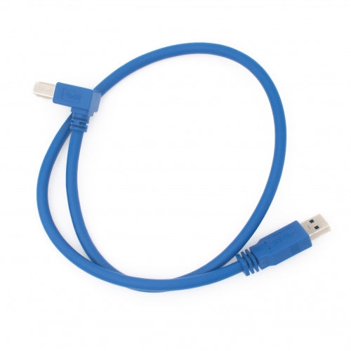 SYSTEM-S USB A 3.0 Stecker zu USB Typ B 3.0 Stecker 90° Rechts Gewinkelt Kabel 50 cm