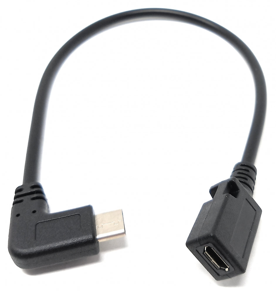 SYSTEM-S USB 3.1 Kabel 20 cm Typ C Stecker zu 2.0 Micro B Buchse in Schwarz