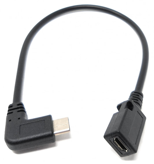 SYSTEM-S USB 3.1 Kabel 20 cm Typ C Stecker zu 2.0 Micro B Buchse in Schwarz