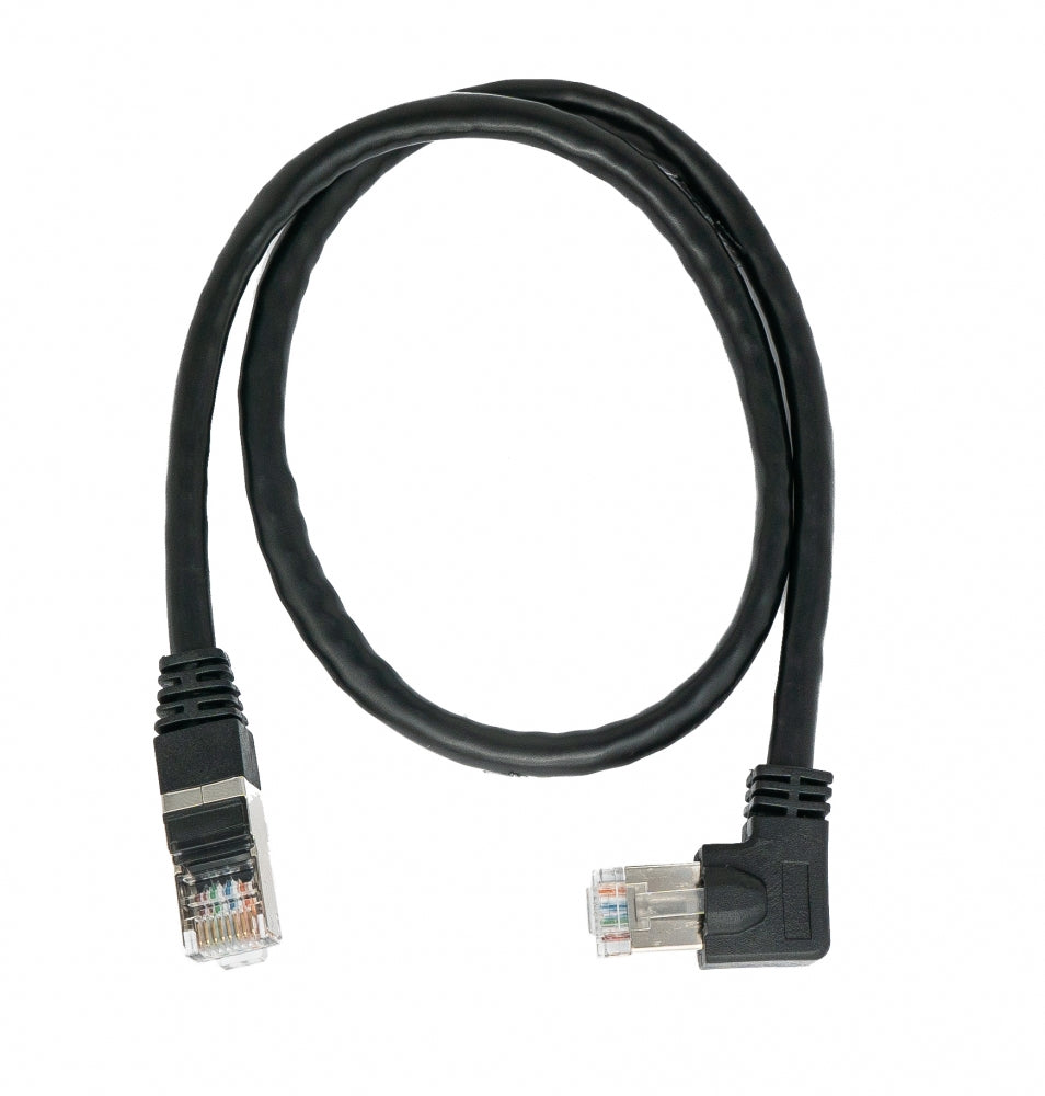 SYSTEM-S LAN Kabel 0,5 m RJ45 Stecker Ethernetkabel Netzwerkkabel Winkel in Schwarz