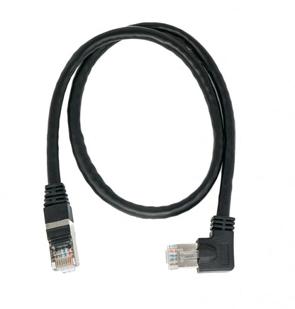 SYSTEM-S LAN Kabel 0,5 m RJ45 Stecker Ethernetkabel Netzwerkkabel Winkel in Schwarz