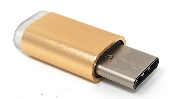 SYSTEM-S USB 3.1 adapter type C male to 2.0 Micro B female cable gold-colored 