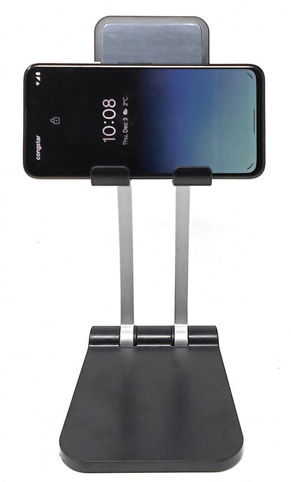 SYSTEM-S Stand Halterung ausklappbar aus Metall in Schwarz für Smartphone
