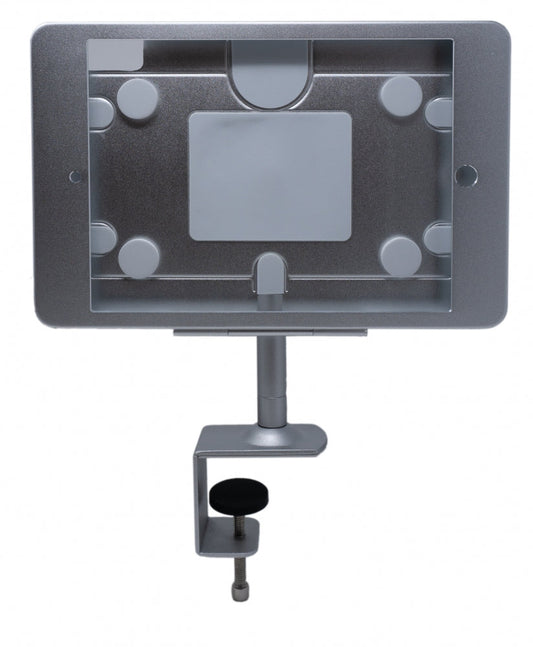 SYSTEM-S pole mount with lock fastening made of metal in grey for iPad Pro 10.5"
