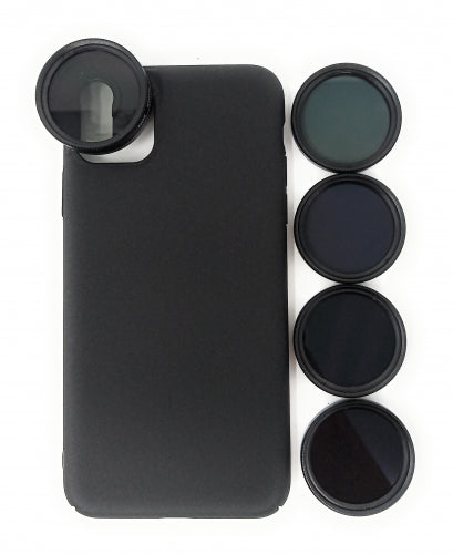 SYSTEM-S ND Filter 37 mm Set Neutral Density Filter Gray Filter Case for iPhone 11 Pro Max 