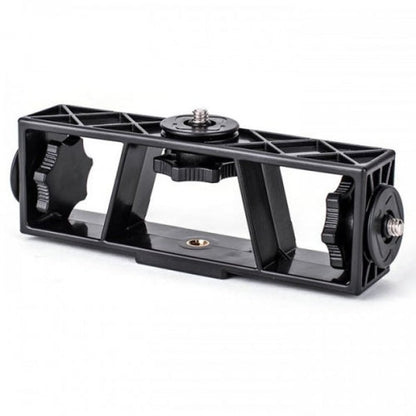 SYSTEM-S Triple mount with attachments in black for camera microphone smartphone