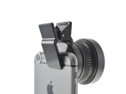 SYSTEM-S Fischaugen und Makro 37 mm Linse mit Clip und Schutztasche für Smartphone - DREIKS
