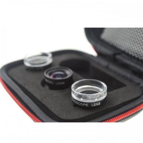 SYSTEM-S Macro lens set of 3 filters with clip and protective case for smartphone