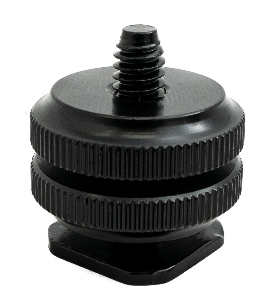 SYSTEM-S Blitzschuh Adapter mit 1/4" Gewinde aus Metall in Schwarz für Kamera