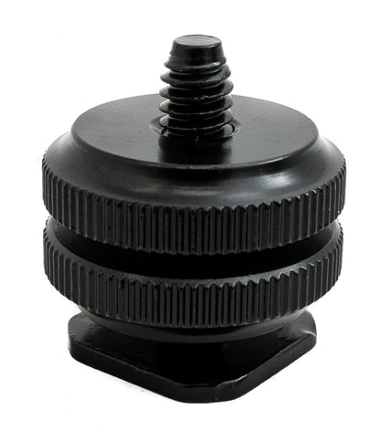 SYSTEM-S Blitzschuh Adapter mit 1/4" Gewinde aus Metall in Schwarz für Kamera