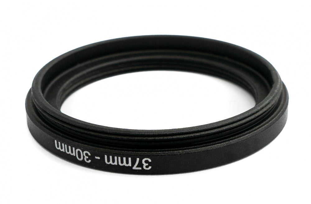 SYSTEM-S Objektiv Adapter 37 mm Gewinde zu 30 mm Step Down Ring in Schwarz für Filter