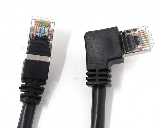 SYSTEM-S LAN cable 0.5 m RJ45 connector Ethernet cable network cable angle in black