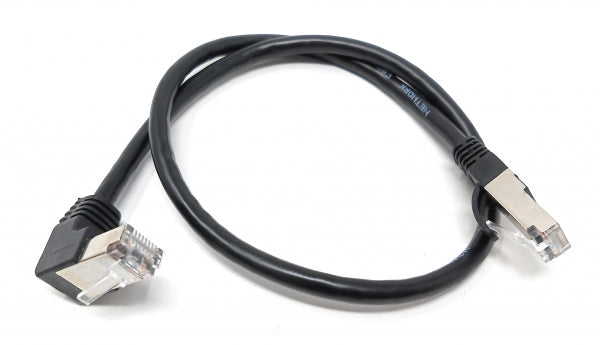 SYSTEM-S LAN cable 0.5 m RJ45 connector Ethernet cable network cable angle in black