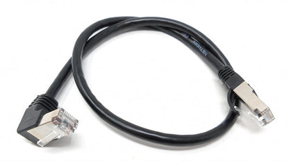 SYSTEM-S LAN cable 0.5 m RJ45 connector Ethernet cable network cable angle in black