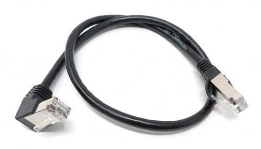 SYSTEM-S LAN Kabel 0,5 m RJ45 Stecker Ethernetkabel Netzwerkkabel Winkel in Schwarz