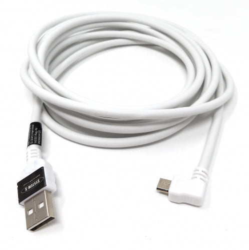 SYSTEM-S Micro USB Kabel 300 cm links gewinkelt