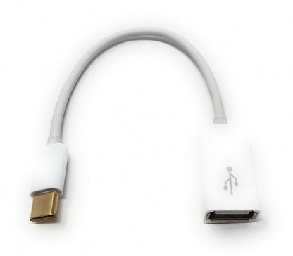 SYSTEM-S USB 3.1 Kabel 10 cm Typ C Stecker zu 2.0 Typ A Buchse in Weiß