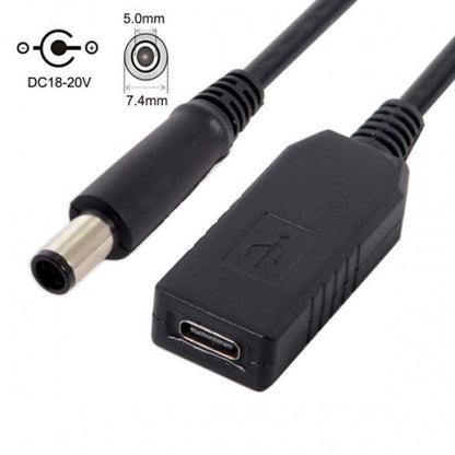 SYSTEM-S USB 3.1 Kabel 23cm Typ C Buchse zu DC 20V 7,4 x 5,0 mm Stecker Ladekabel