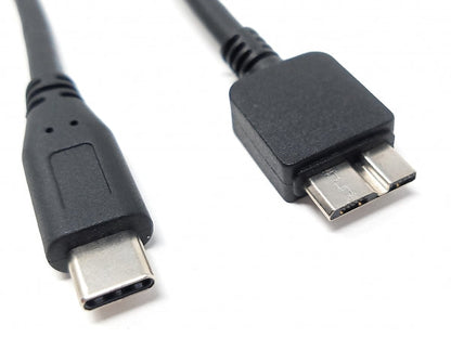 SYSTEM-S USB 3.1 cable 25 cm Type C plug to 3.0 Micro B plug adapter in black
