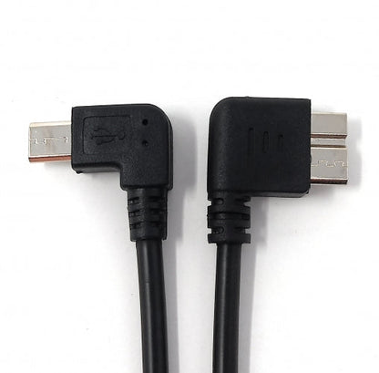 SYSTEM-S USB 3.0 Kabel 20 cm Micro B Stecker zu 2.0 Micro B Stecker Winkel