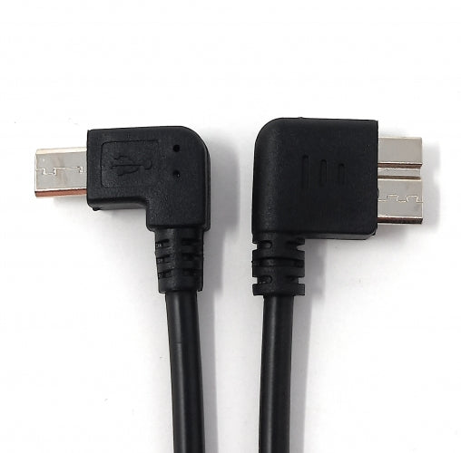 SYSTEM-S USB 3.0 Kabel 20 cm Micro B Stecker zu 2.0 Micro B Stecker Winkel