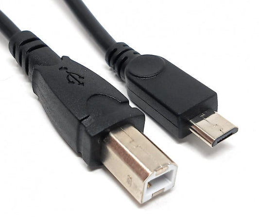 SYSTEM-S USB 2.0 cable 95 cm Micro B plug to Type B plug in black