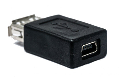 SYSTEM-S USB 2.0 Adapter Typ A Buchse zu Mini B Buchse Kabel in Schwarz