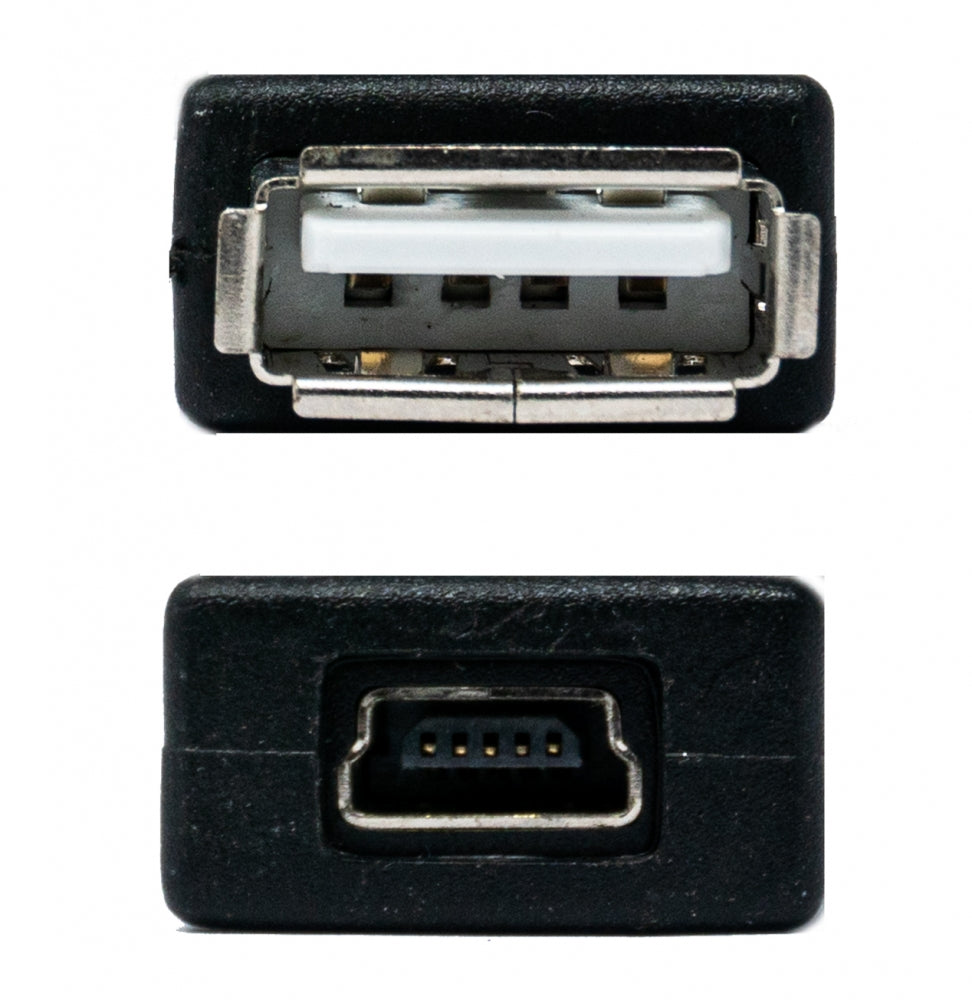 SYSTEM-S USB 2.0 Adapter Typ A Buchse zu Mini B Buchse Kabel in Schwarz