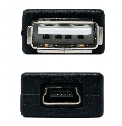 SYSTEM-S USB 2.0 Adapter Typ A Buchse zu Mini B Buchse Kabel in Schwarz