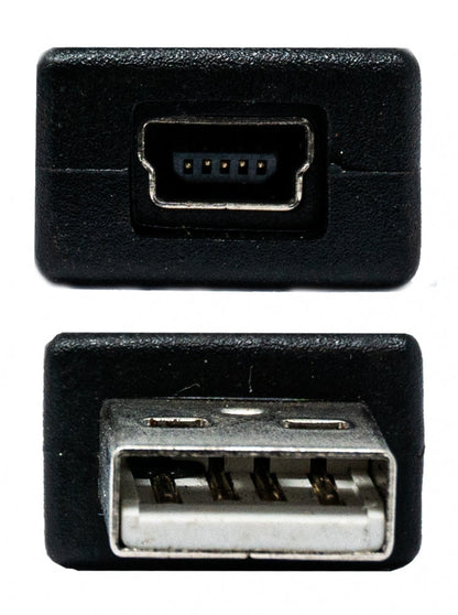 SYSTEM-S USB 2.0 Adapter Typ A Stecker zu Mini Buchse Kabel in Schwarz