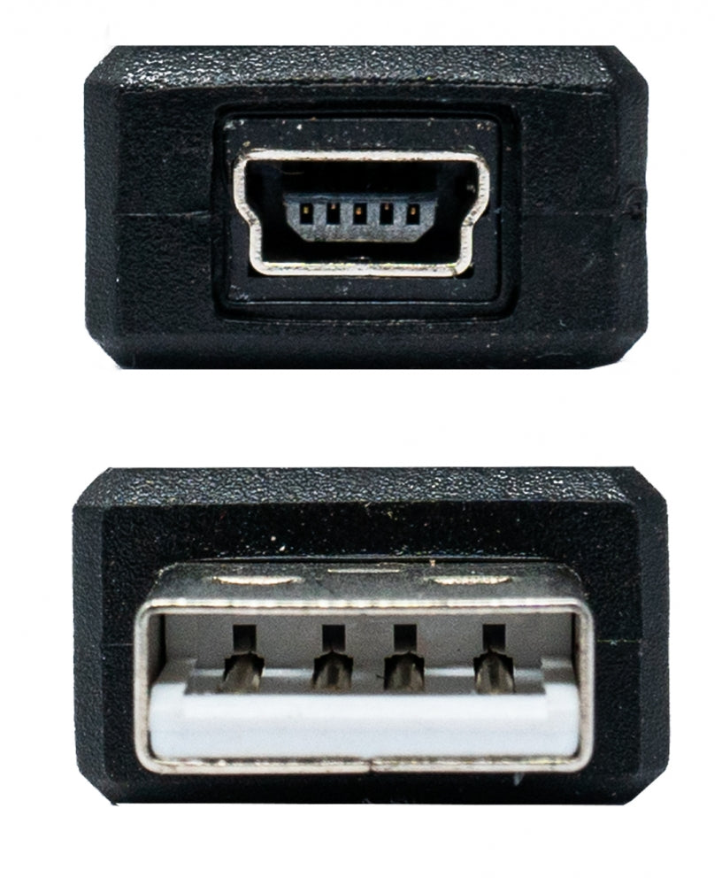 SYSTEM-S USB 2.0 Adapter Typ A Stecker zu Mini Buchse Kabel in Schwarz