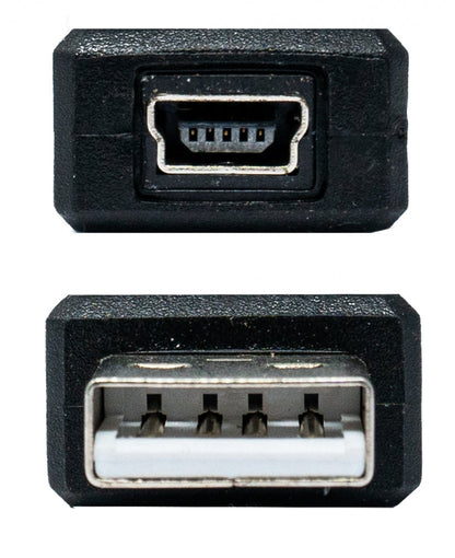 SYSTEM-S USB 2.0 Adapter Typ A Stecker zu Mini Buchse Kabel in Schwarz